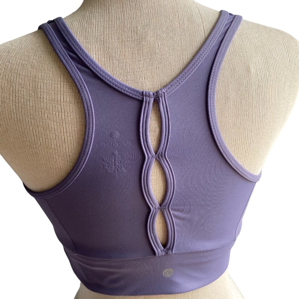 Apana Womens Padded Wireless Sports Bra Size Small Purple Athletic Longline - Picture 2 of 10